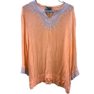 525 America orange blouse size medium